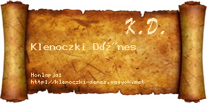 Klenoczki Dénes névjegykártya