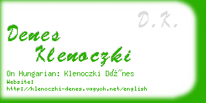 denes klenoczki business card